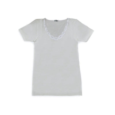 Ragno Maglia Intima Donna Mezze Maniche Lana Cotone con dettaglio in Pizzo 71857 S22 - Passarelli Biancheria