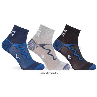 Everlast Set 3 Paia Calzini Corti Uomo in Cotone Elastico EV298 S10 - Passarelli Biancheria