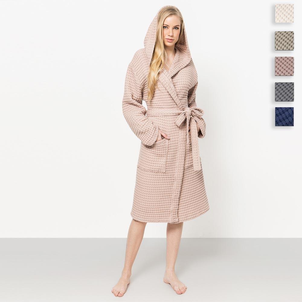 Fazzini Accappatoio con Cappuccio nido d'ape 100% Cotone Nettare S63 - Passarelli Biancheria