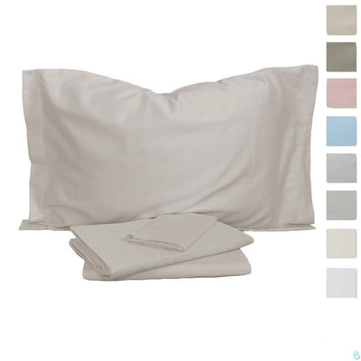 Fazzini Completo Lenzuola Matrimoniale in Raso di Cotone Finissimo Trecento S130 - Passarelli Biancheria