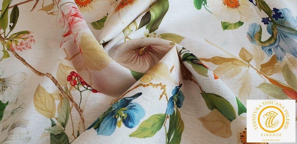 Tessitura Toscana Telerie Tovaglia da Tavola in 100% Puro lino Ibisco - Passarelli Biancheria