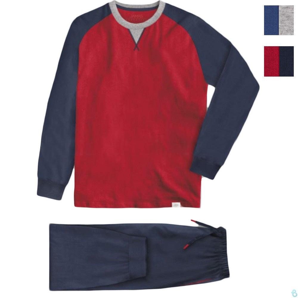 Jamas Pigiama Uomo Cotone Leggero Maniche Lunghe EJ2034 S40 - Passarelli Biancheria