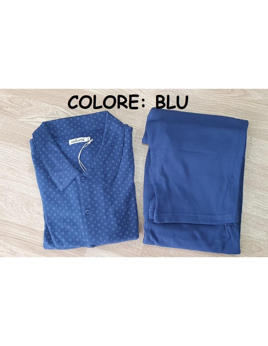 Noidinotte Pigiama da Uomo Caldo Cotone Aperto Avanti con Collo S40 - Passarelli Biancheria