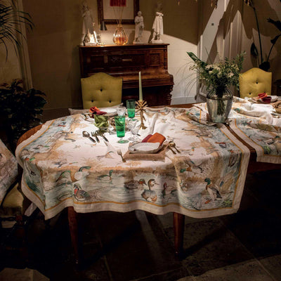 Tessitura Toscana Telerie Tovaglia da Tavola in 100% Puro lino Laguna - Varie Dimensioni - Passarelli Biancheria