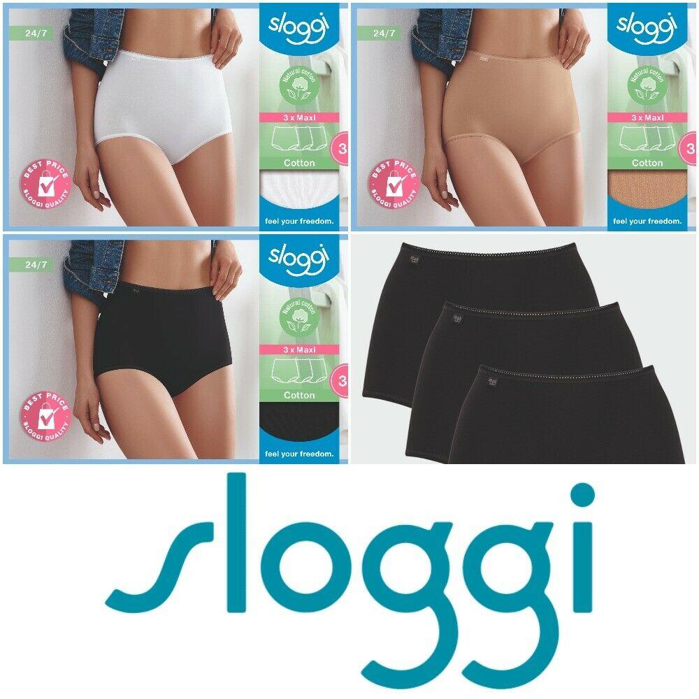 Sloggi Donna Confezione 3 Slip Maxi Cotton 24/7 10167190 S16 - Passarelli Biancheria