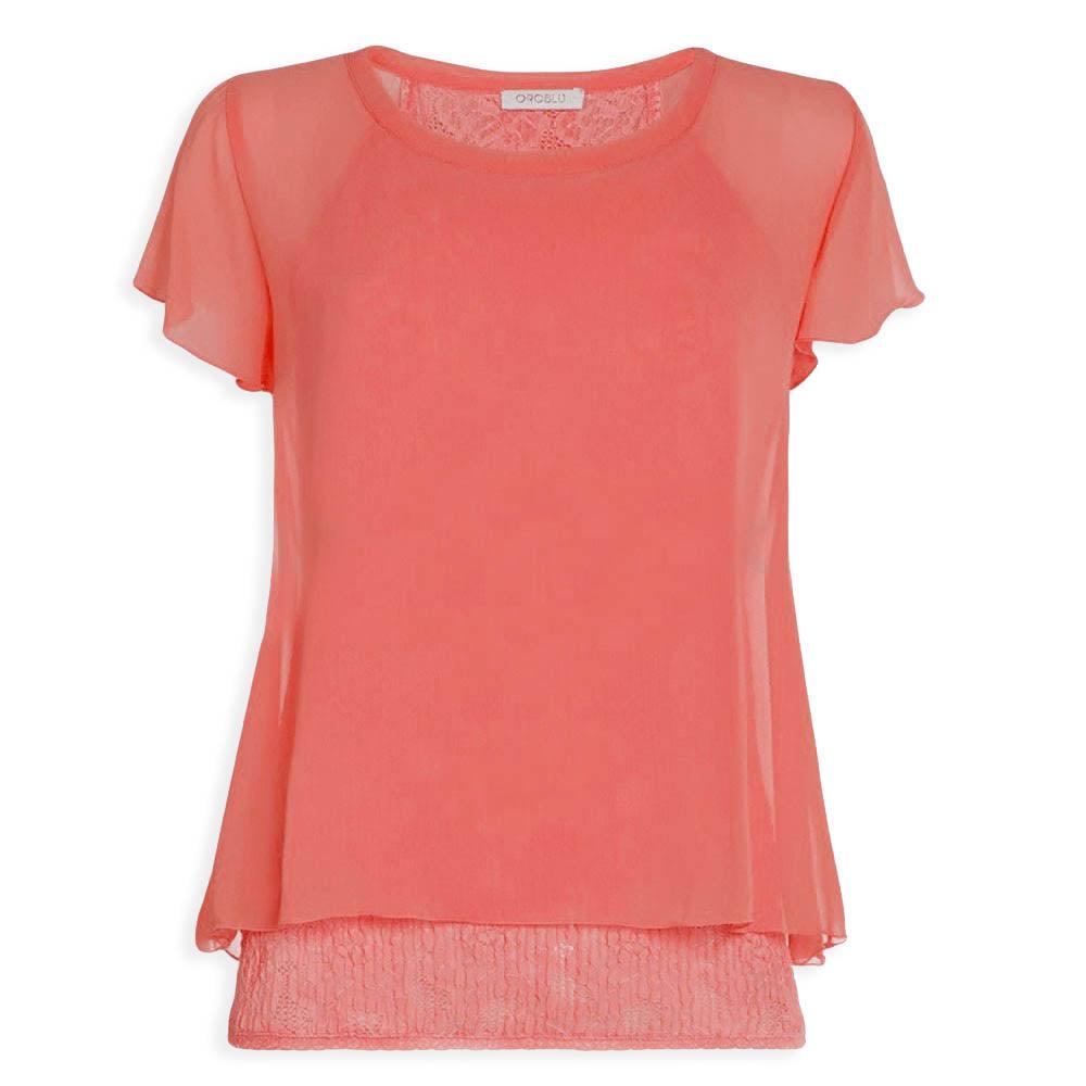 Oroblu Damenbluse mit abstraktem Druck Abstract MRQ S58 - M/44 / Corallo