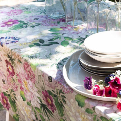 Tessitura Toscana Telerie Tovaglia da Tavola in 100% Puro lino Vie En Rose - Passarelli Biancheria