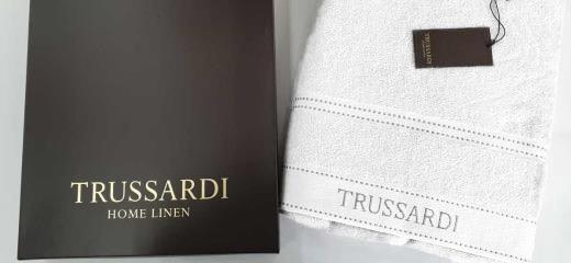 Trussardi Home Telo Bagno in Spugna di Puro Cotone Ribbon S46 - Passarelli Biancheria