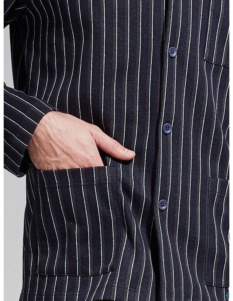 Ragno Pigiama da Uomo Invernale Aperto Avanti con Collo U291N7 S47 - Passarelli Biancheria