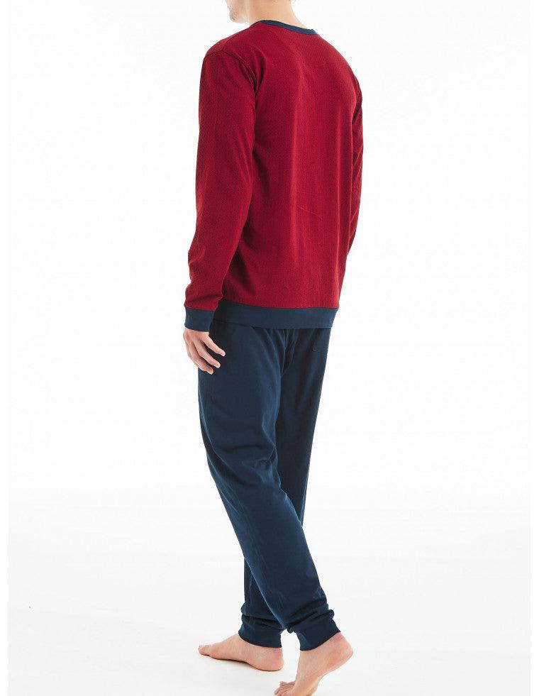 Ragno Pigiama da Uomo Cotone Leggero Maniche Lunghe U308N1 S27 - Passarelli Biancheria