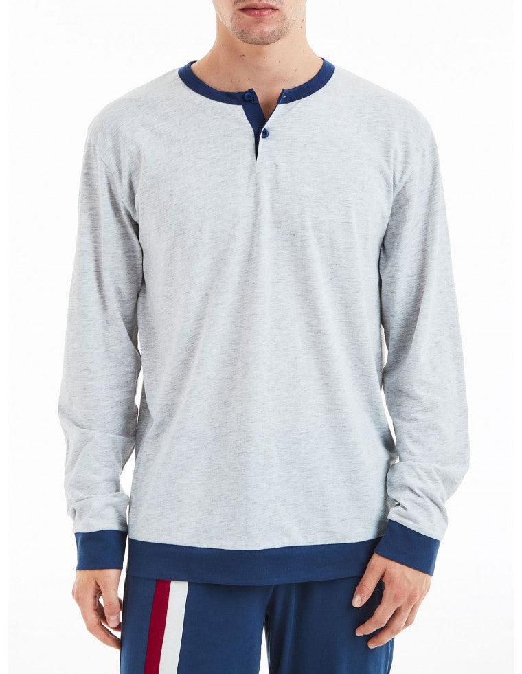 Ragno Pigiama da Uomo Cotone Leggero Maniche Lunghe U326N1 S23 - Passarelli Biancheria