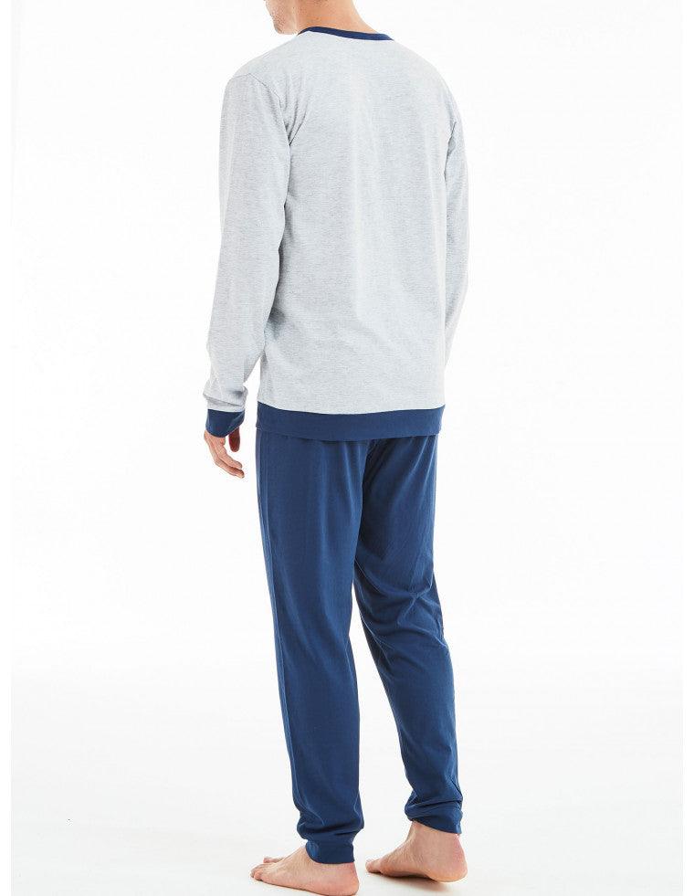 Ragno Pigiama da Uomo Cotone Leggero Maniche Lunghe U326N1 S23 - Passarelli Biancheria