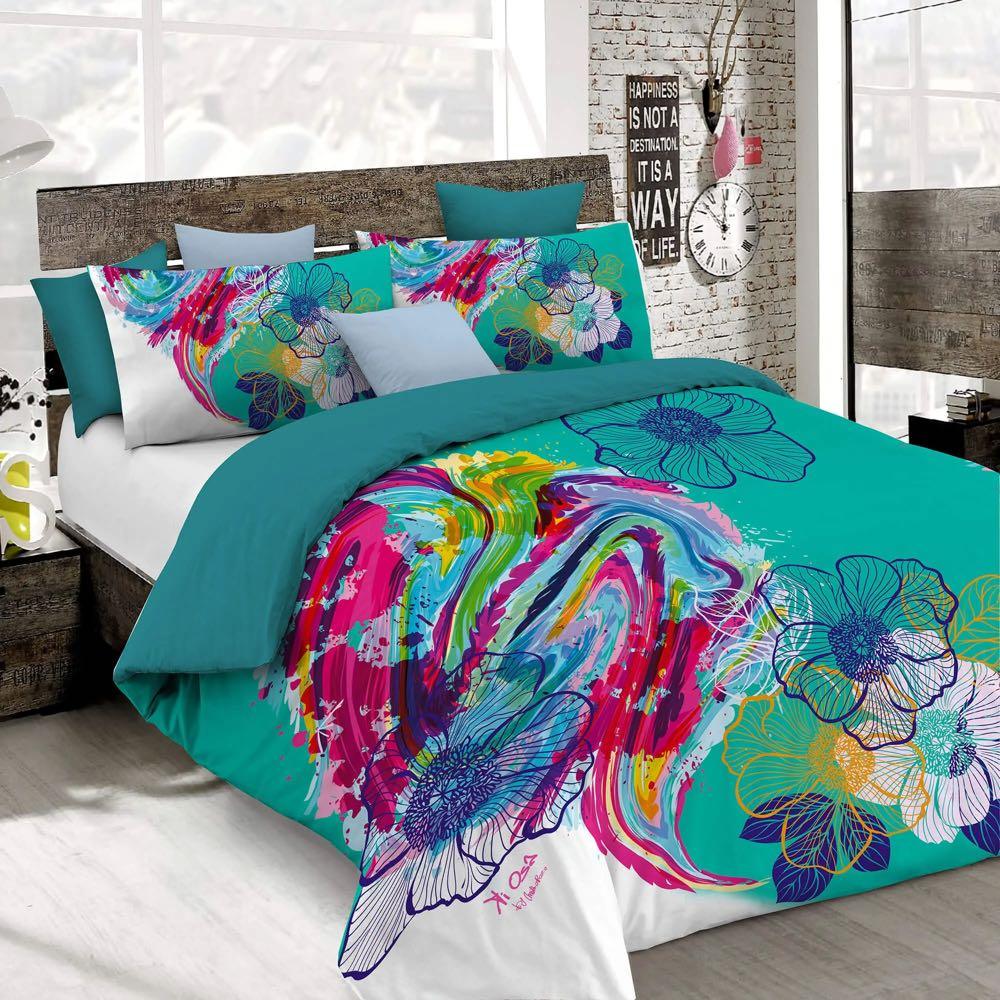 Kiosa Parure Copripiumino Matrimoniale in Cotone kio608 B66 - Passarelli Biancheria